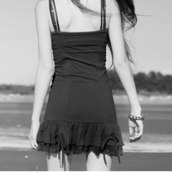 Nomads Hempwear Isis Dress Lace Ruched M - Picture 2 of 9